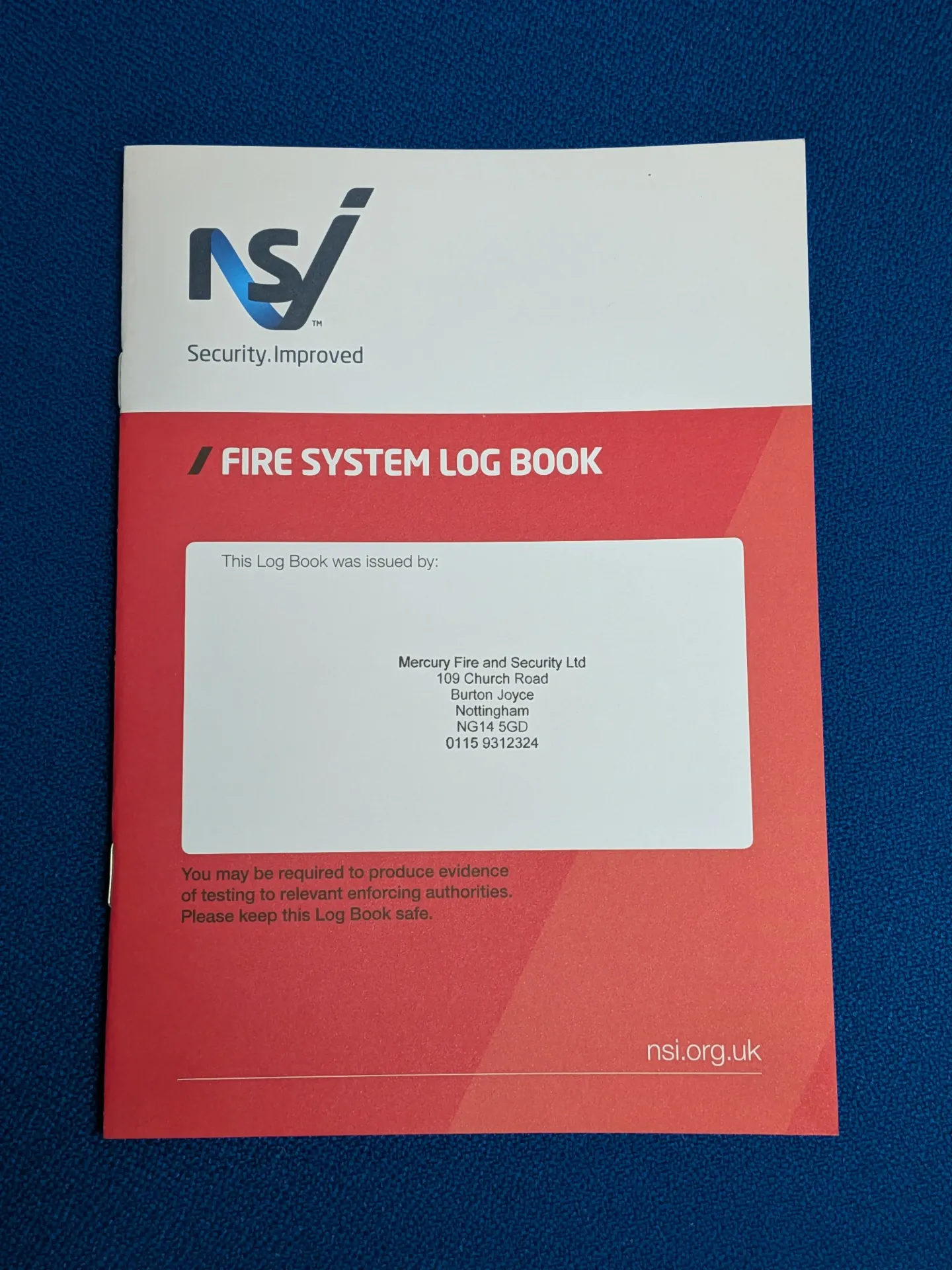 NSI Logbook (Fire Alarms and Emergency Lighting)