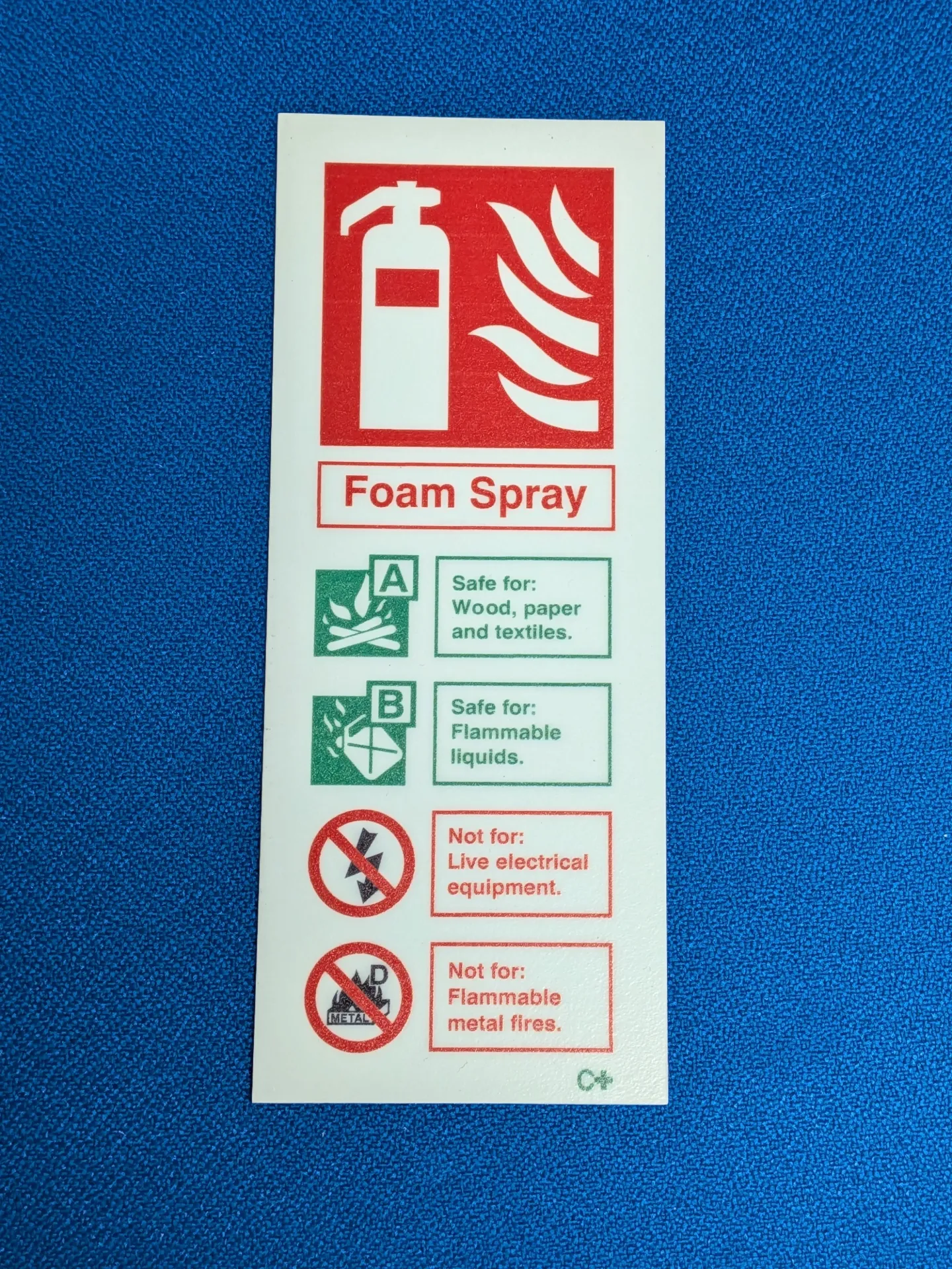 Photoluminescent Fire Extinguisher Signs