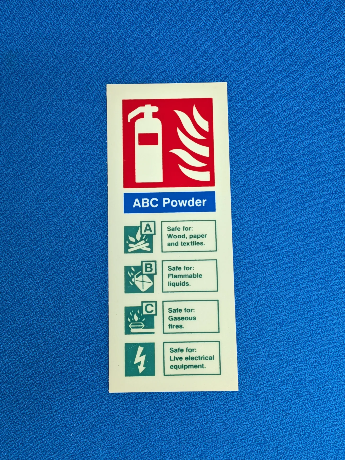 Photoluminescent Fire Extinguisher Signs